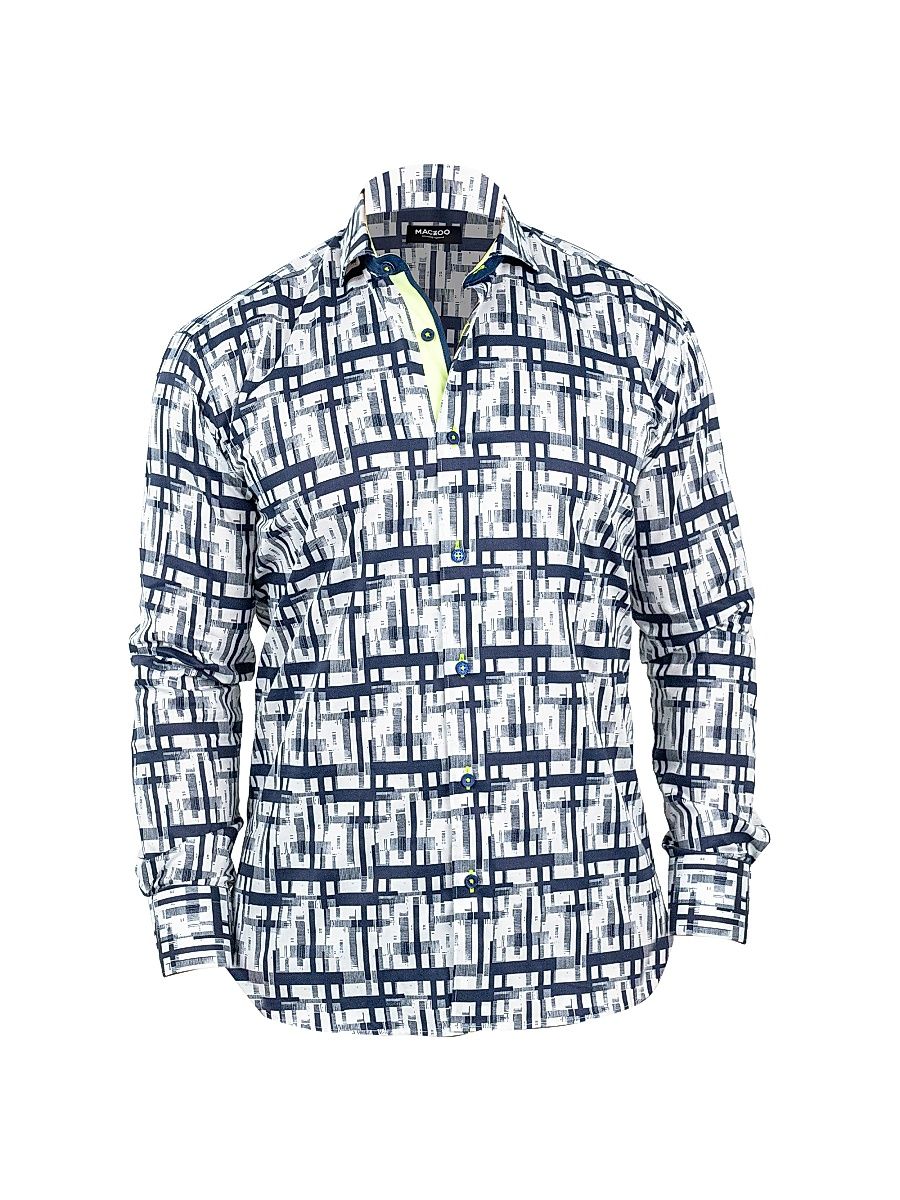 Men's Einstein Linear Shirt - White Blue - Size XXXXL