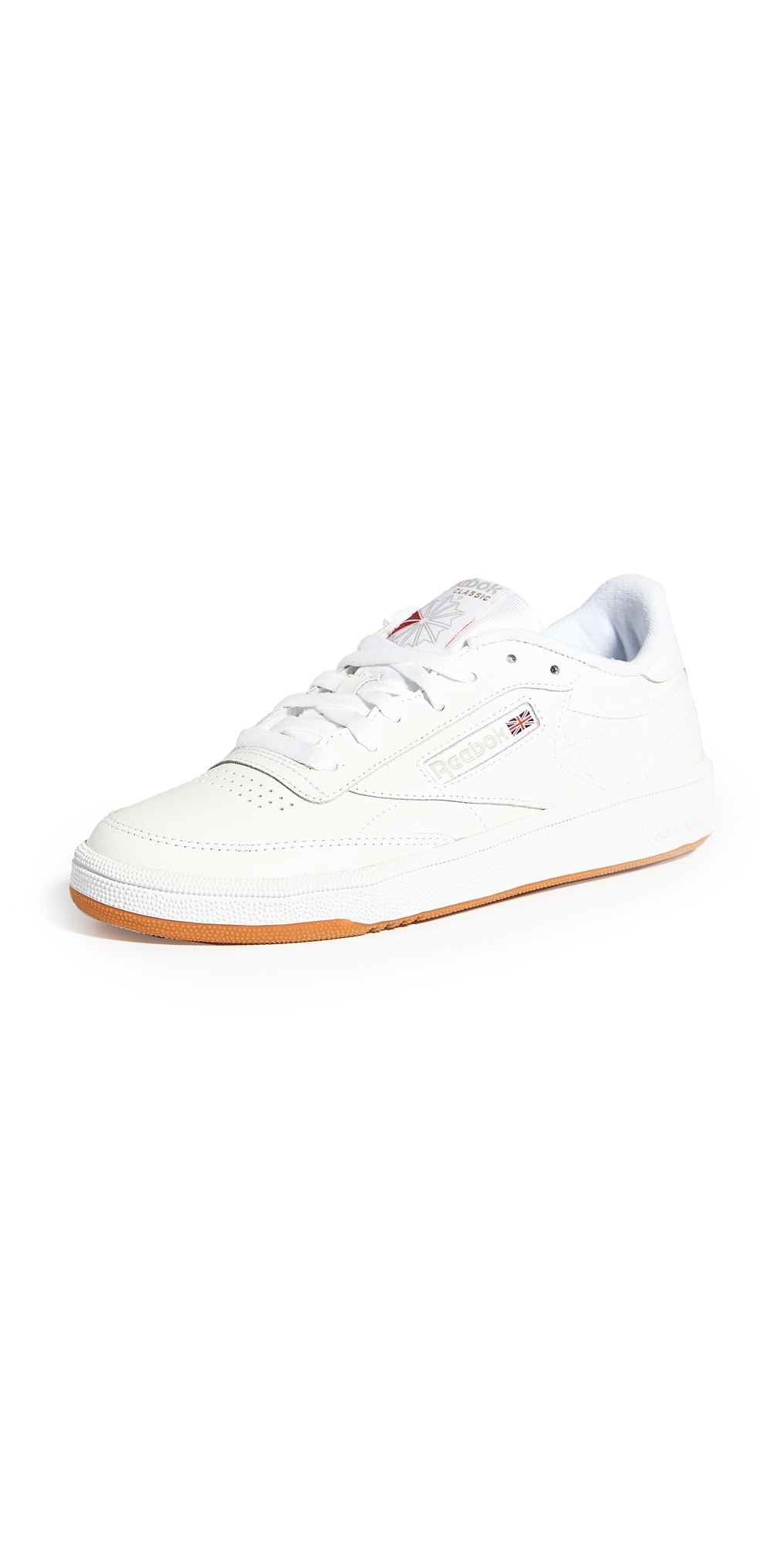 Reebok Club C 85 Classic Lace Up Sneakers White/Light Grey 5.5
