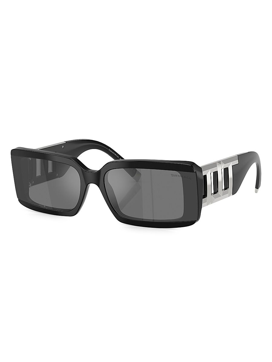 Women's Tiffany T 62MM Rectangular Sunglasses - Dark Grey Black