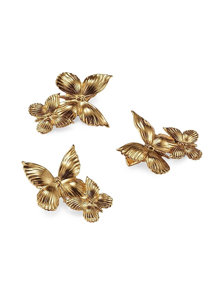 Women's Silvie 3-Piece Butterfly Claw Clip Set - Gold