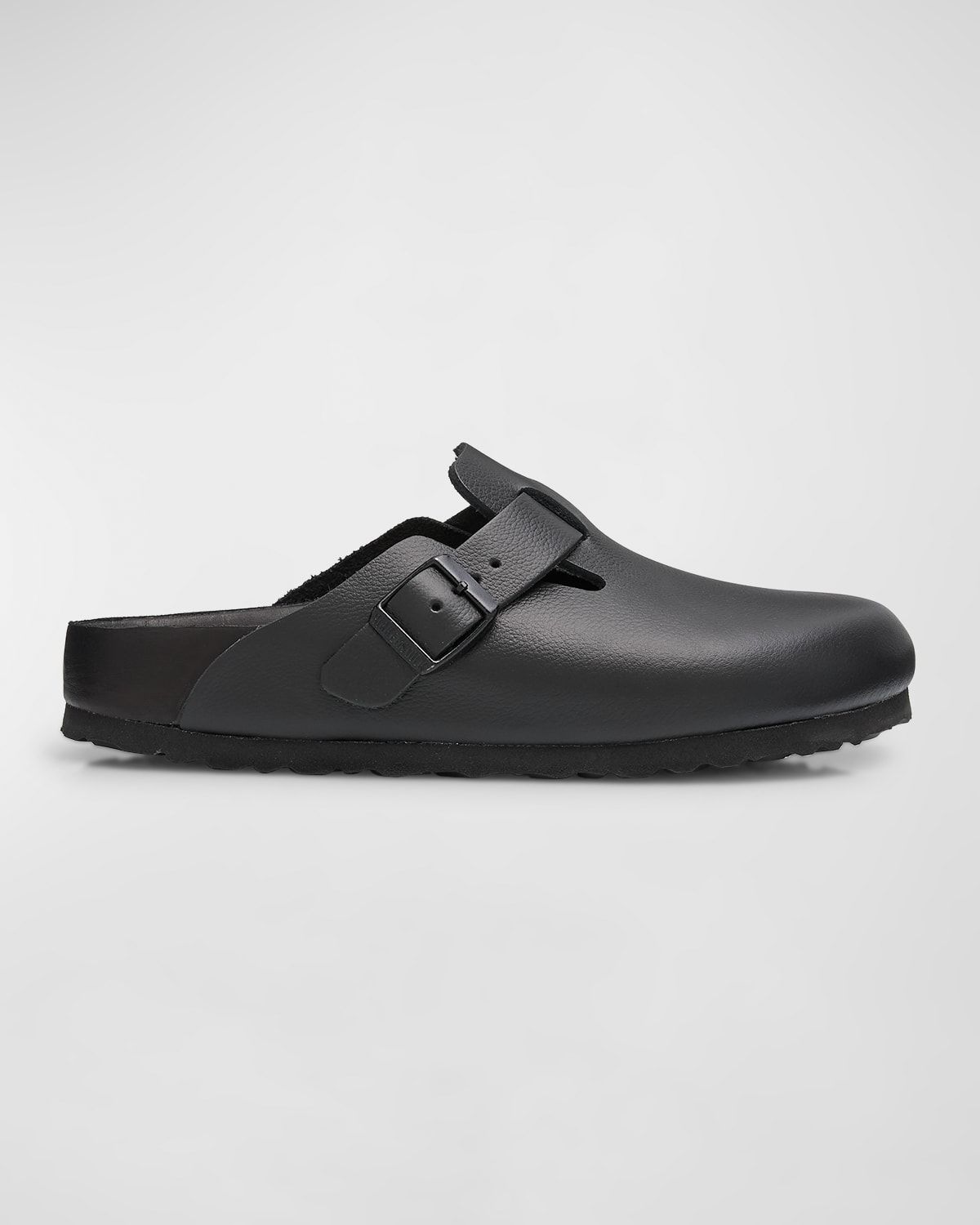 Boston Exquisite Leather Buckle Clogs