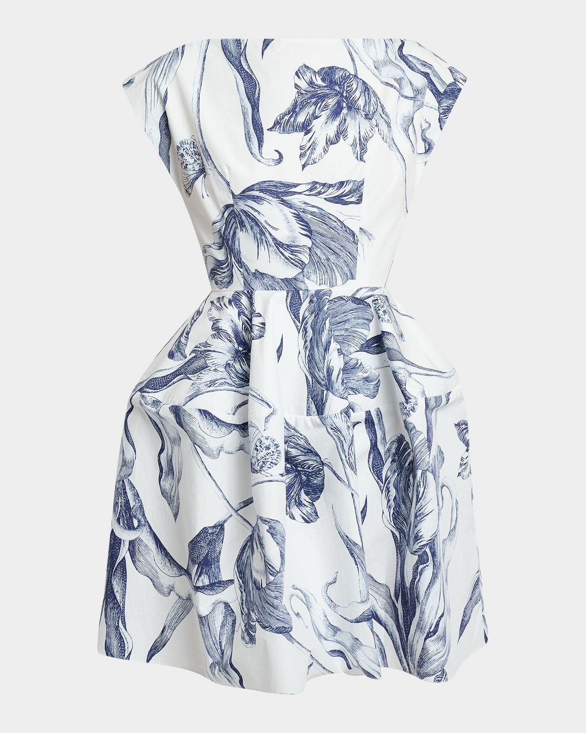 Floral-Print Short-Sleeve Midi Shirtdress