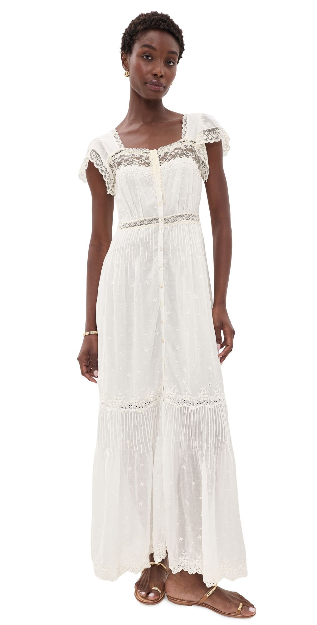LoveShackFancy Georgine Dress Ivory 14