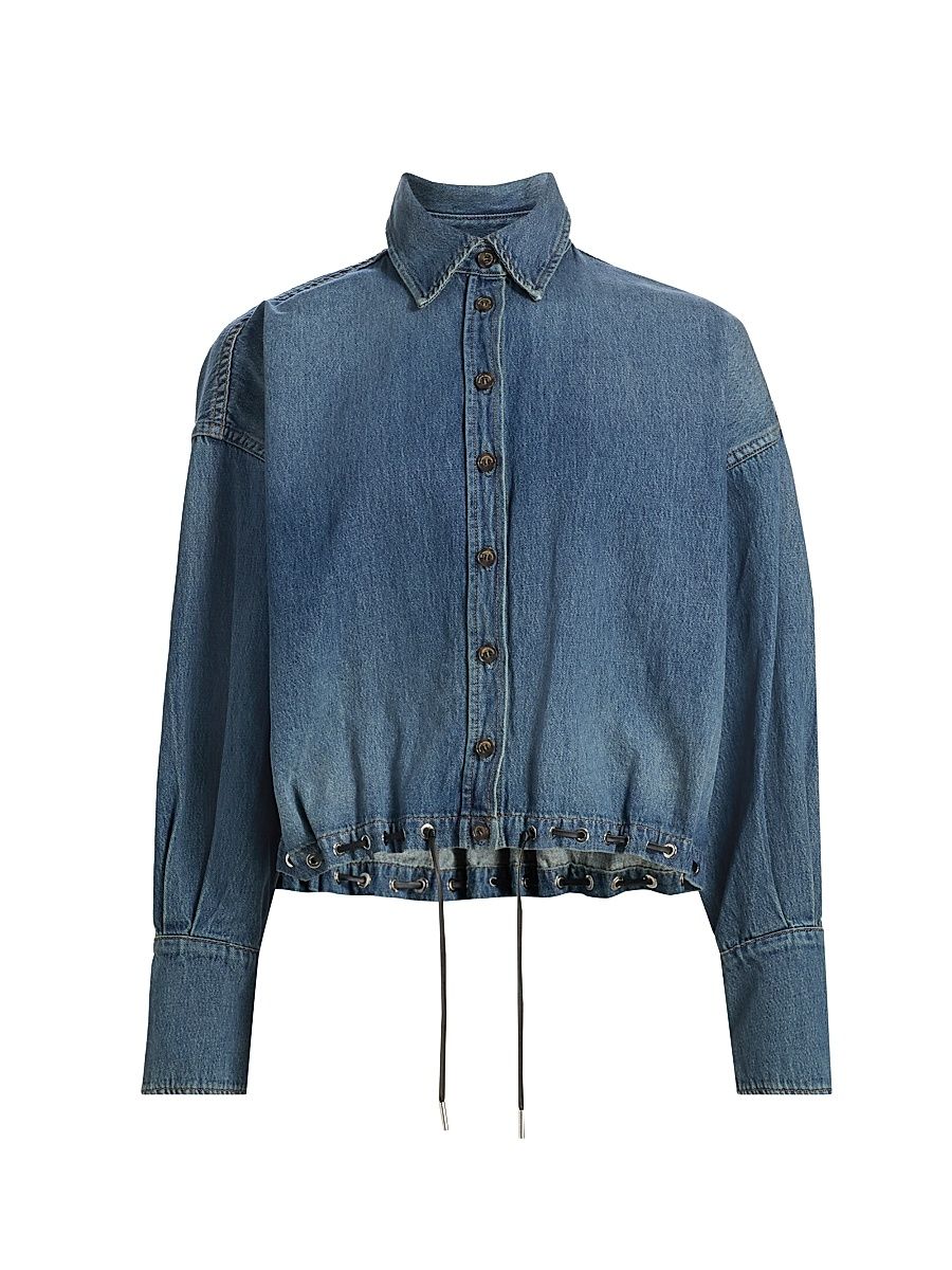 Women's Leland Denim Eyelet Shirt - Dakota Wash - Size XS