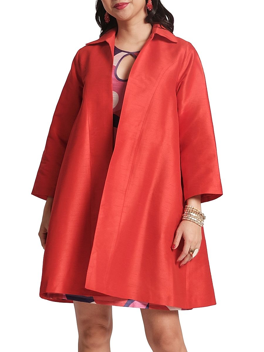 Women's Charlotte Open-Front Topper Jacket - Red - Size Small