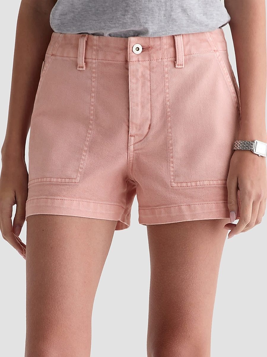 Women's Analeigh Mid-Rise Denim Shorts - Sulfur Sparkling Rose - Size 32