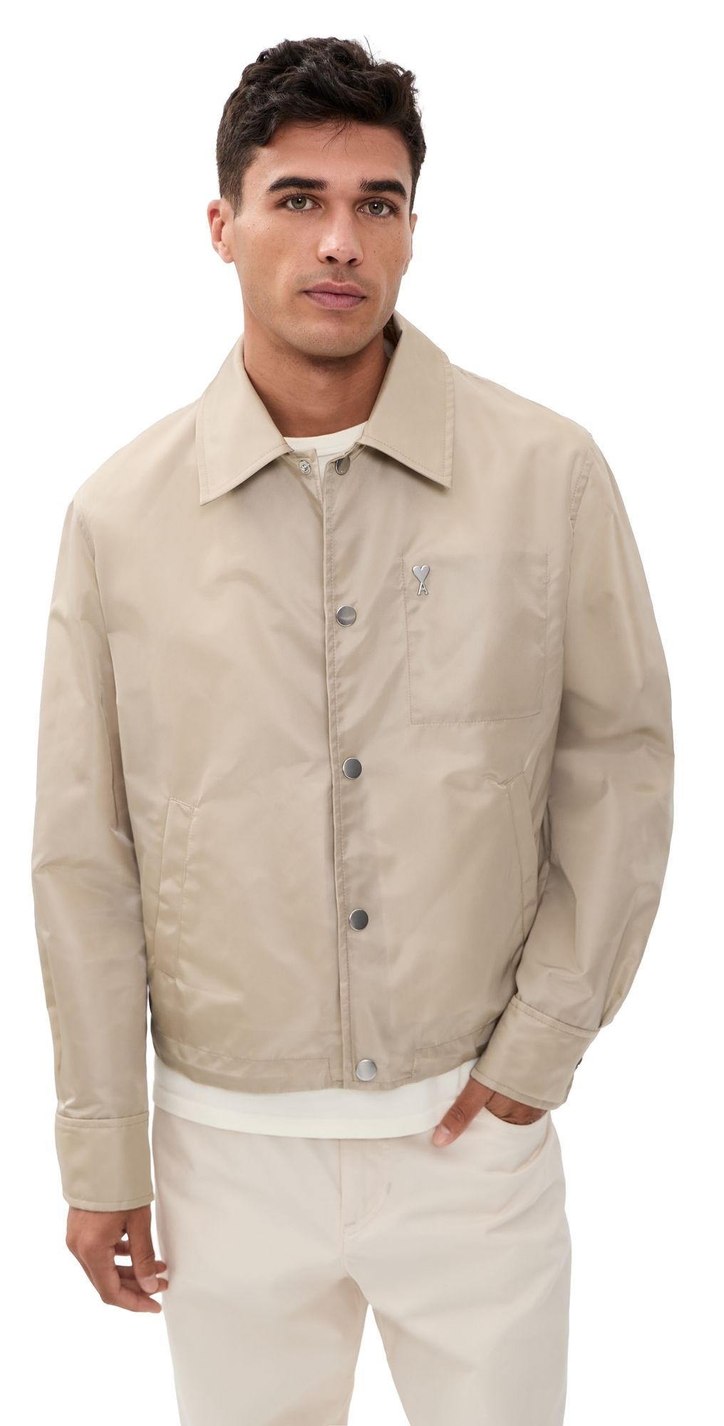 AMI Technical Nylon Jacket Beige Taupe XL