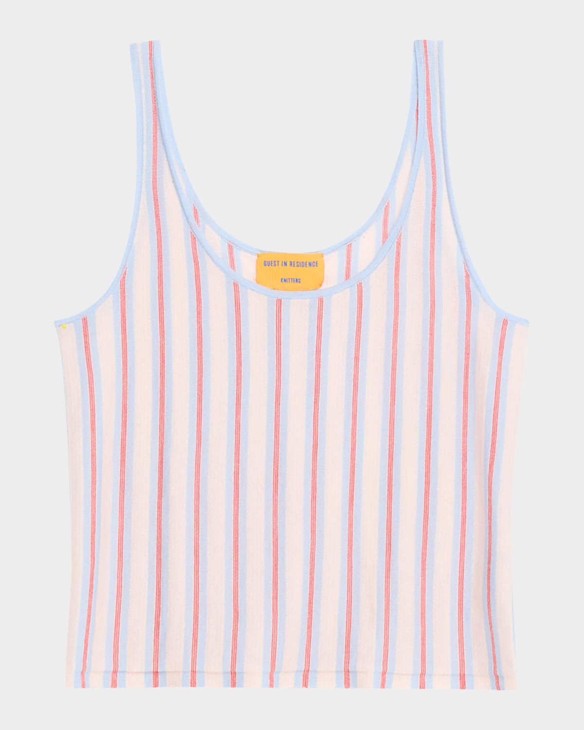 Fine Stripe Cashmere Tank Top