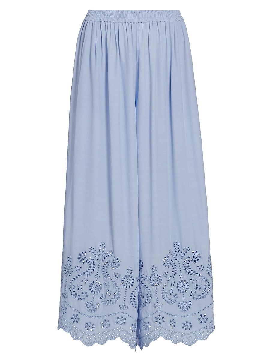 Women's Heron Eyelet Wide Leg Pants - Windsurfer - Size Large