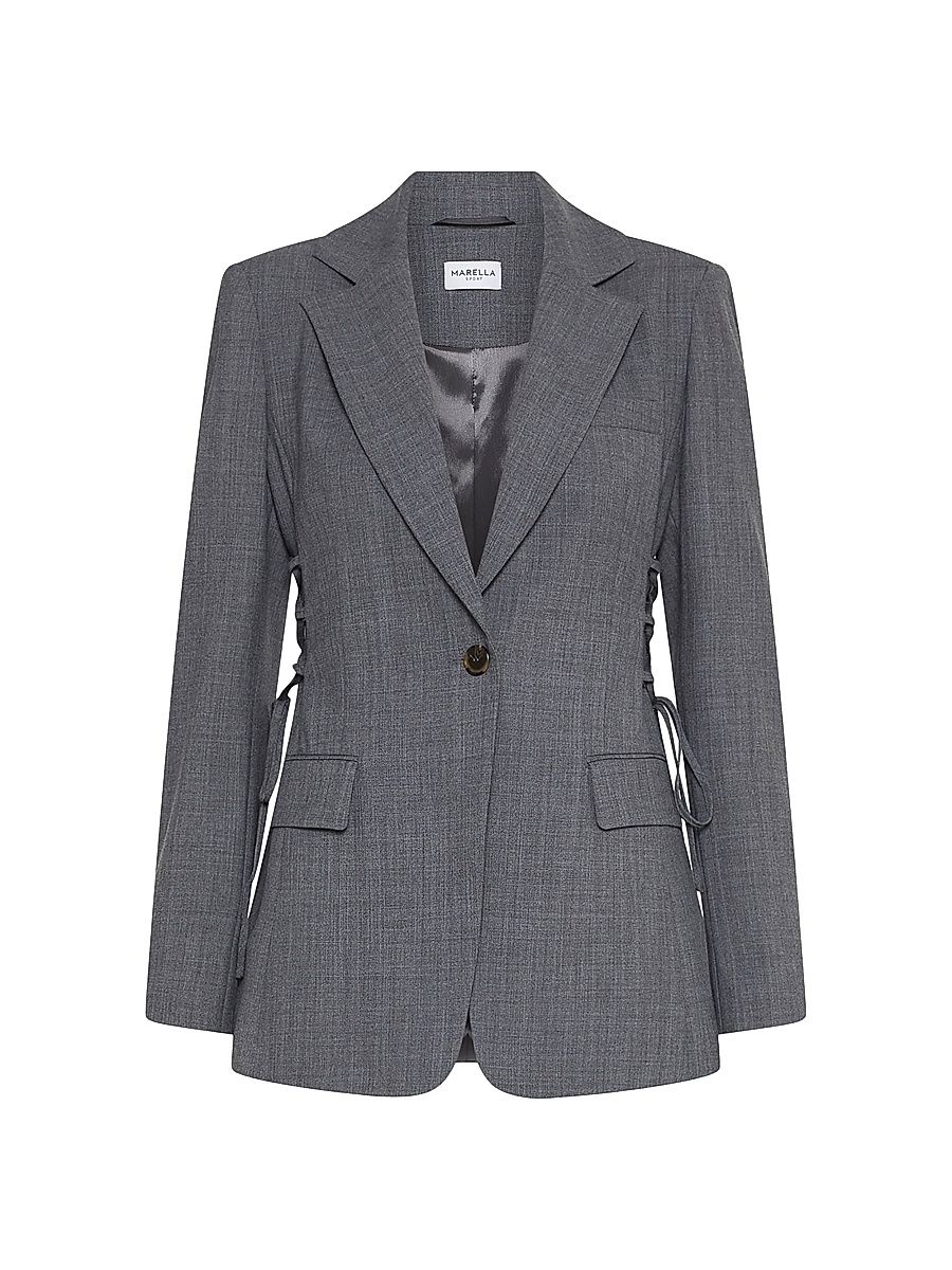 Women's Straight Fit Stretch Blazer - Melange Grey - Size 10