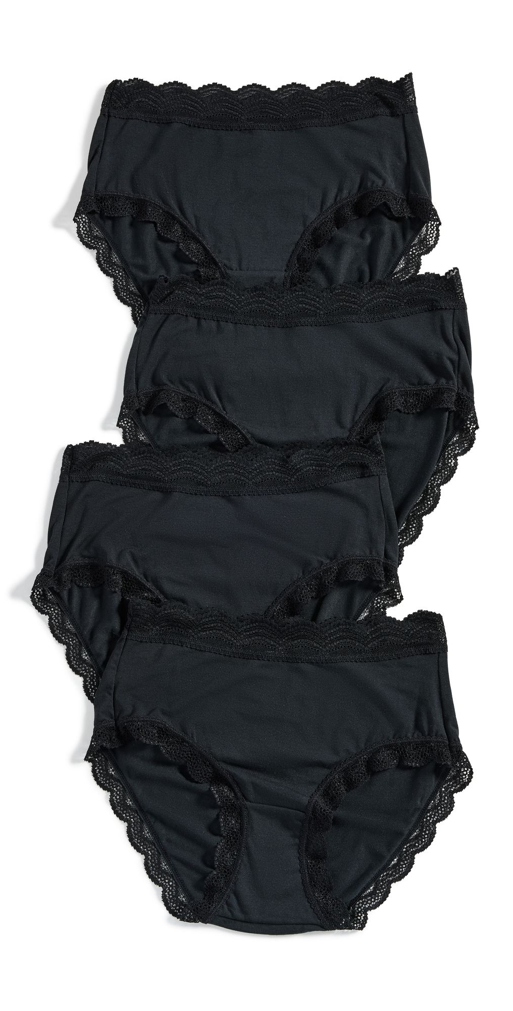 Stripe & Stare High Rise Knickers 4 Pack Black L