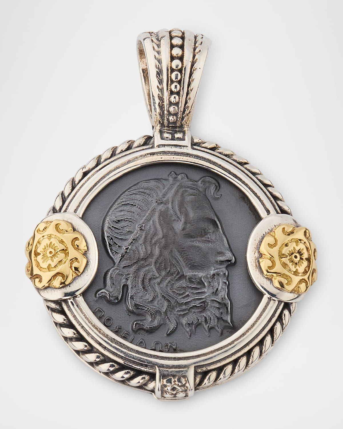 Men & apos;s Hydra Hematite Coin Pendant