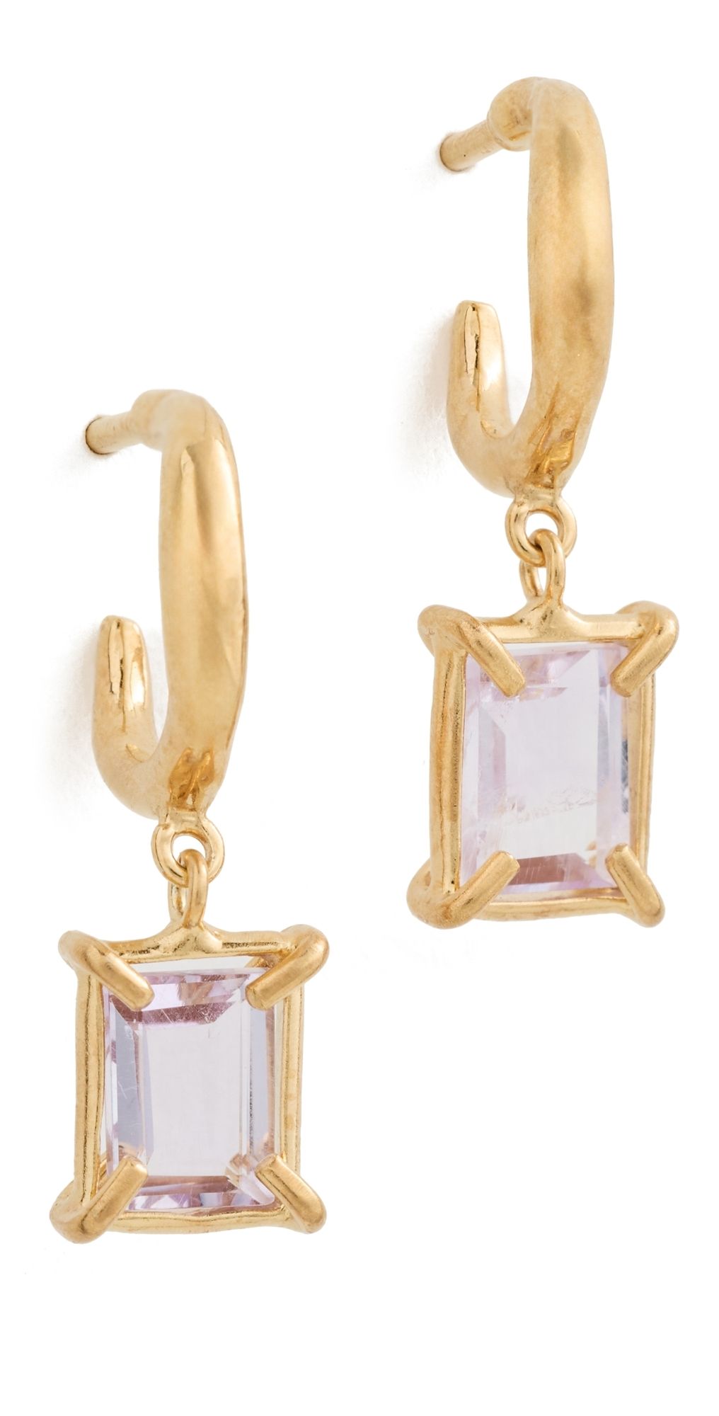 Chan Luu Petite Hoop Earrings with Amethyst Drop Amethyst One Size