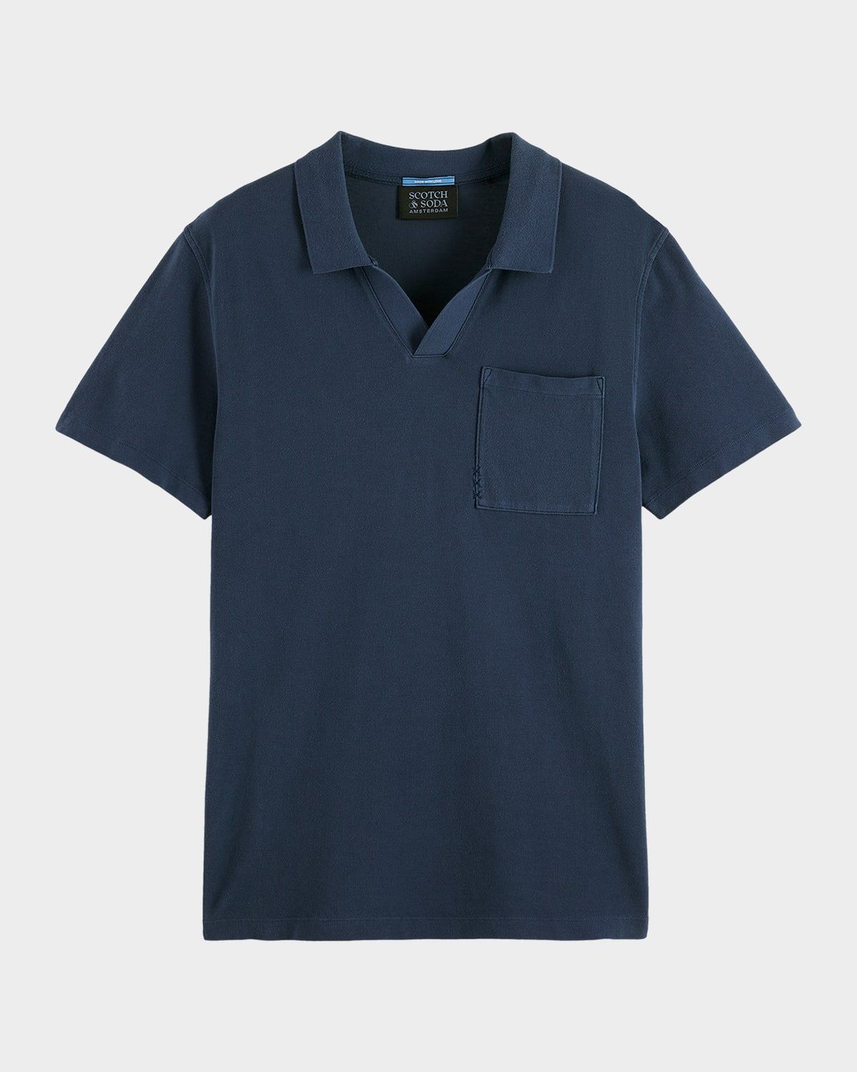 Men & apos;s Garment-Dyed Pique Relaxed-Fit Pocket Polo Shirt