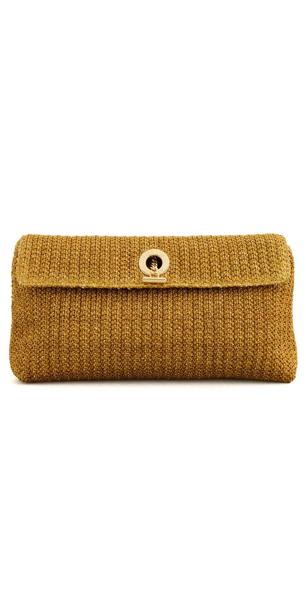 Veronica Beard Raffia Anchor Clutch Gold One Size