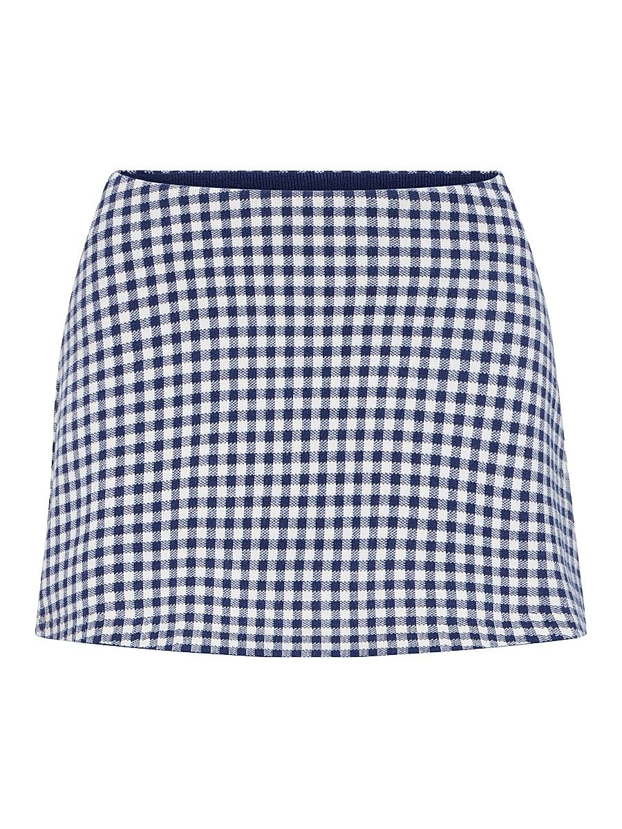 Women's The Keepsake Gingham Skort - Navy Gingham - Size XS
