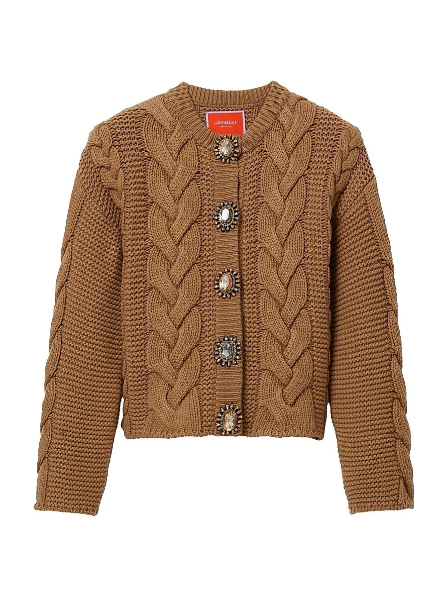 Women's Portrait Cardigan - Solid Brown - Size XS