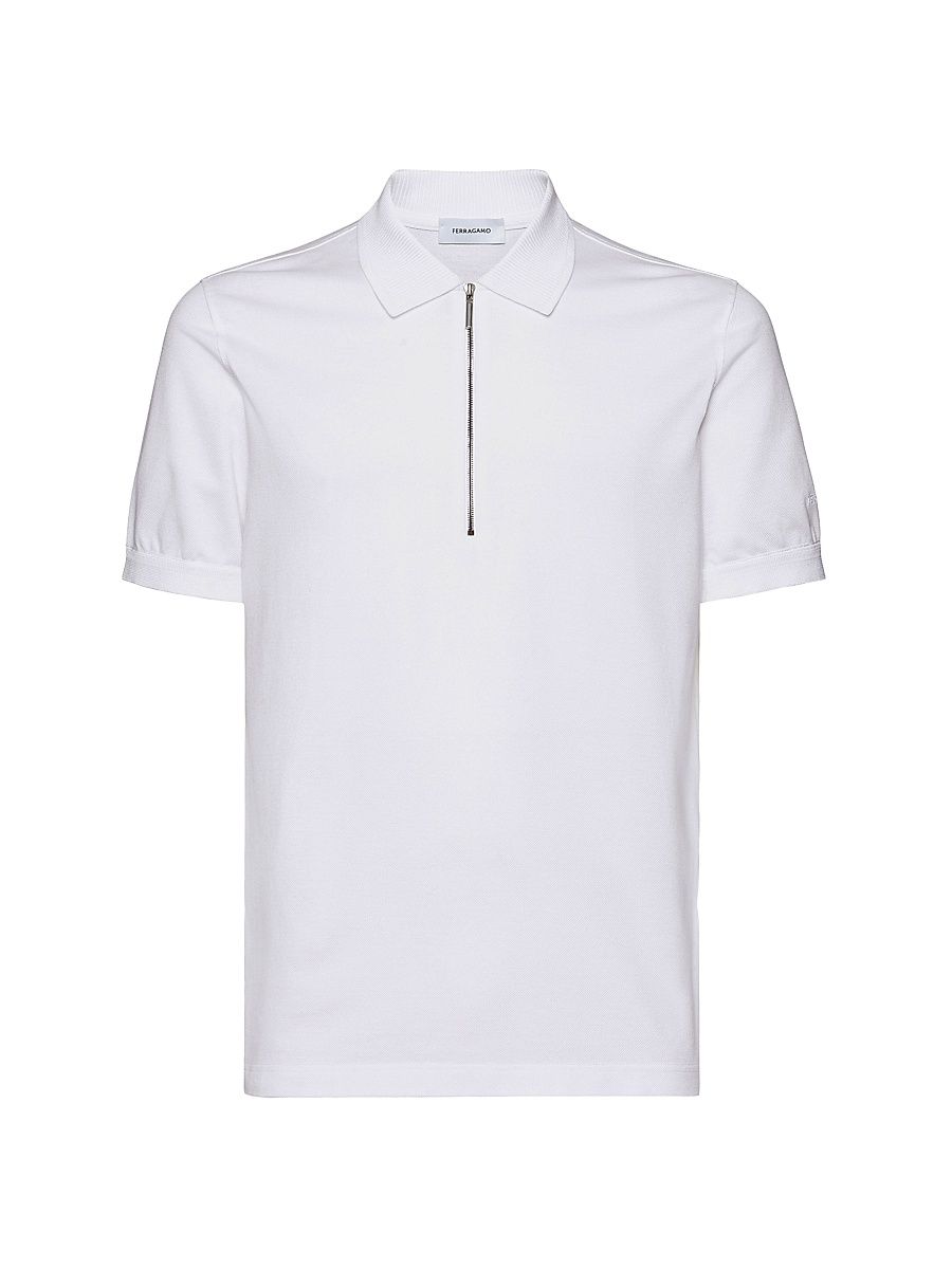 Men's Cotton Polo Shirt - Optic White - Size XL