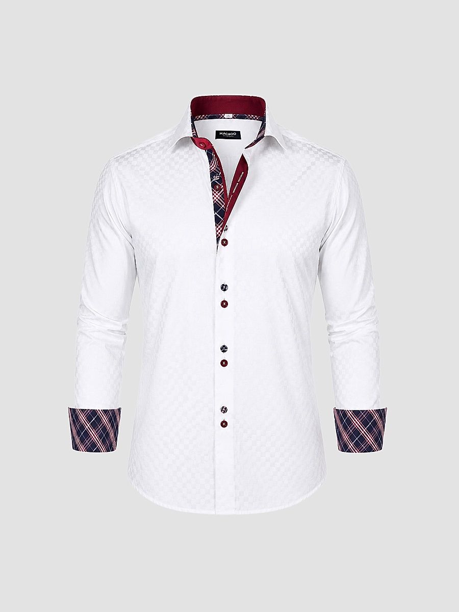 Men's Perm Mini Panam Square Shirt - White - Size XXL