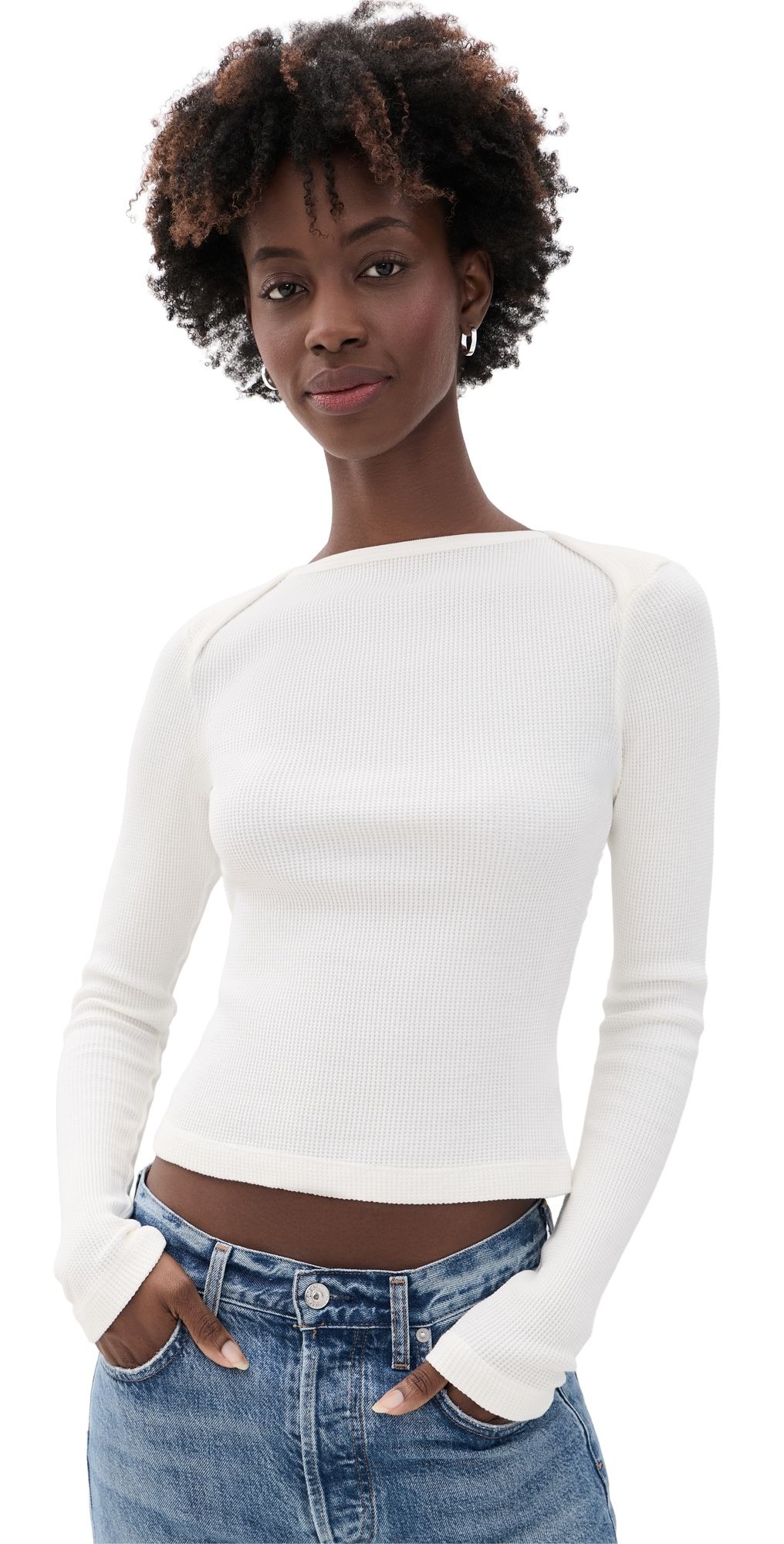 Citizens of Humanity Long Sleeve Baby Waffle Tee Pashmina XL