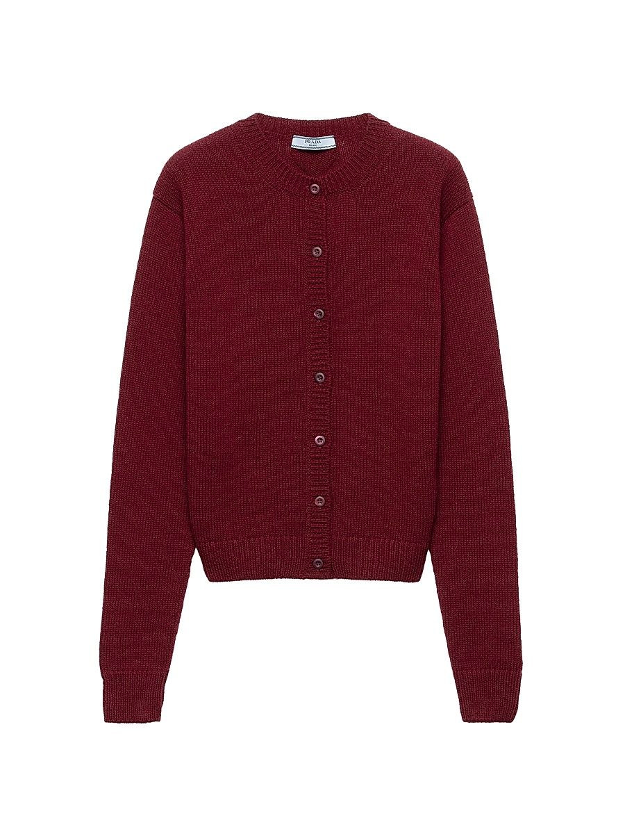 Women's Cashmere Cardigan - Dark Red - Size 6