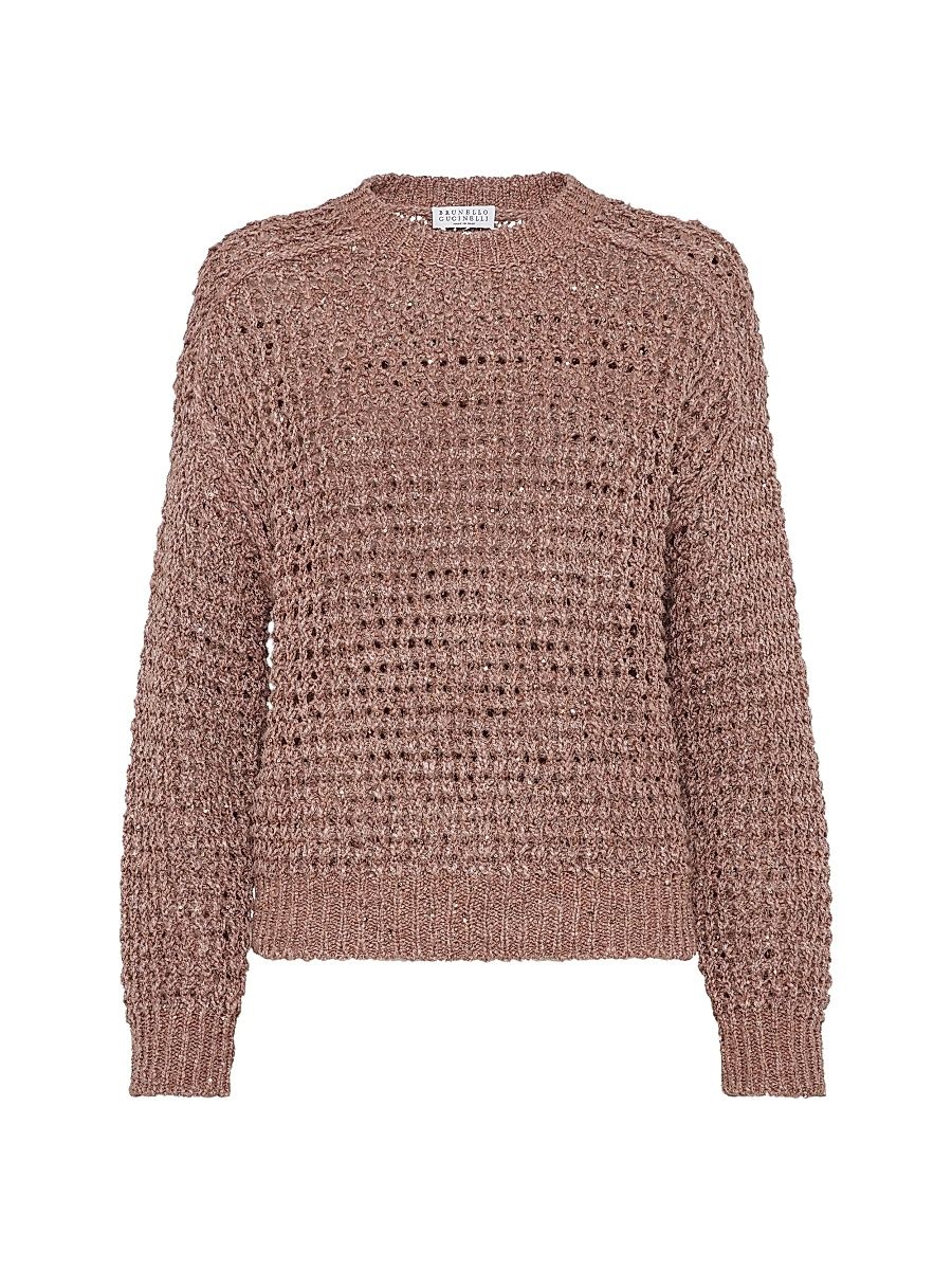 Women's Silk and Linen Sweater - Pink - Size XXL