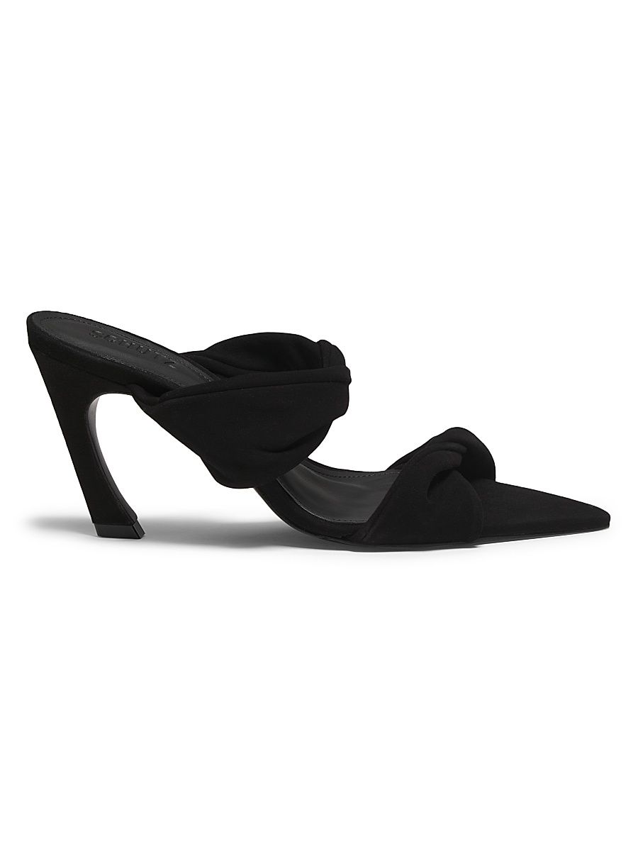 Women's Meline 90MM Twisted Nubuck Sandals - Black - Size 7