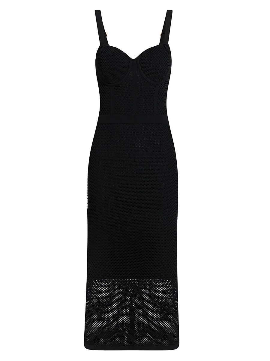 Women's Michelle Pointelle-Knit Body-Con Dress - Black - Size XXL