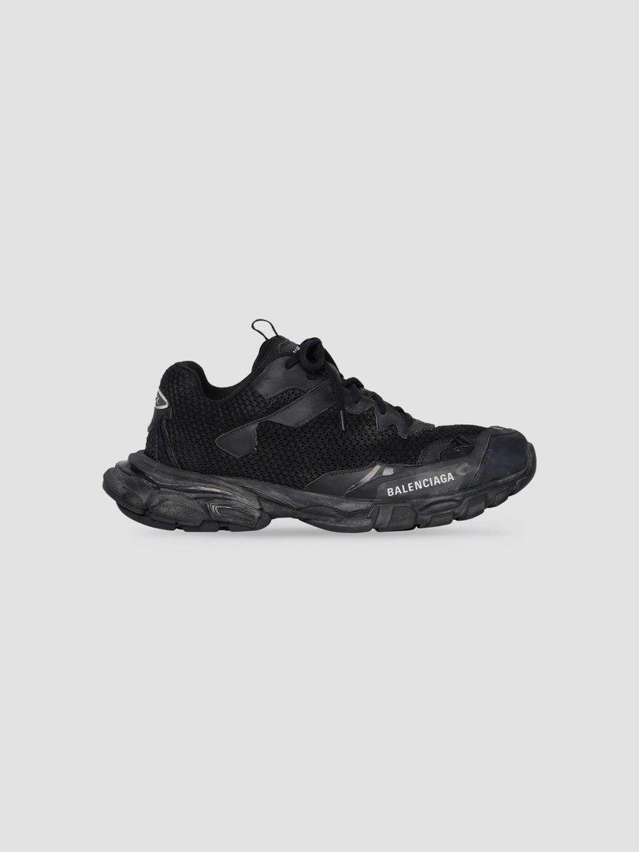 Balenciaga Men's Track.3 Sneakers - Black White - Size 7