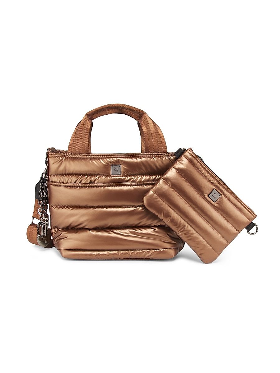 Women's Escapade Metallic Quilted Crossbody Bag - Pearl Chestnut