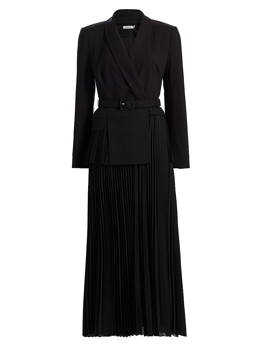Women's Alexandra Belted Blazer Midi-Dress - Black - Size 12