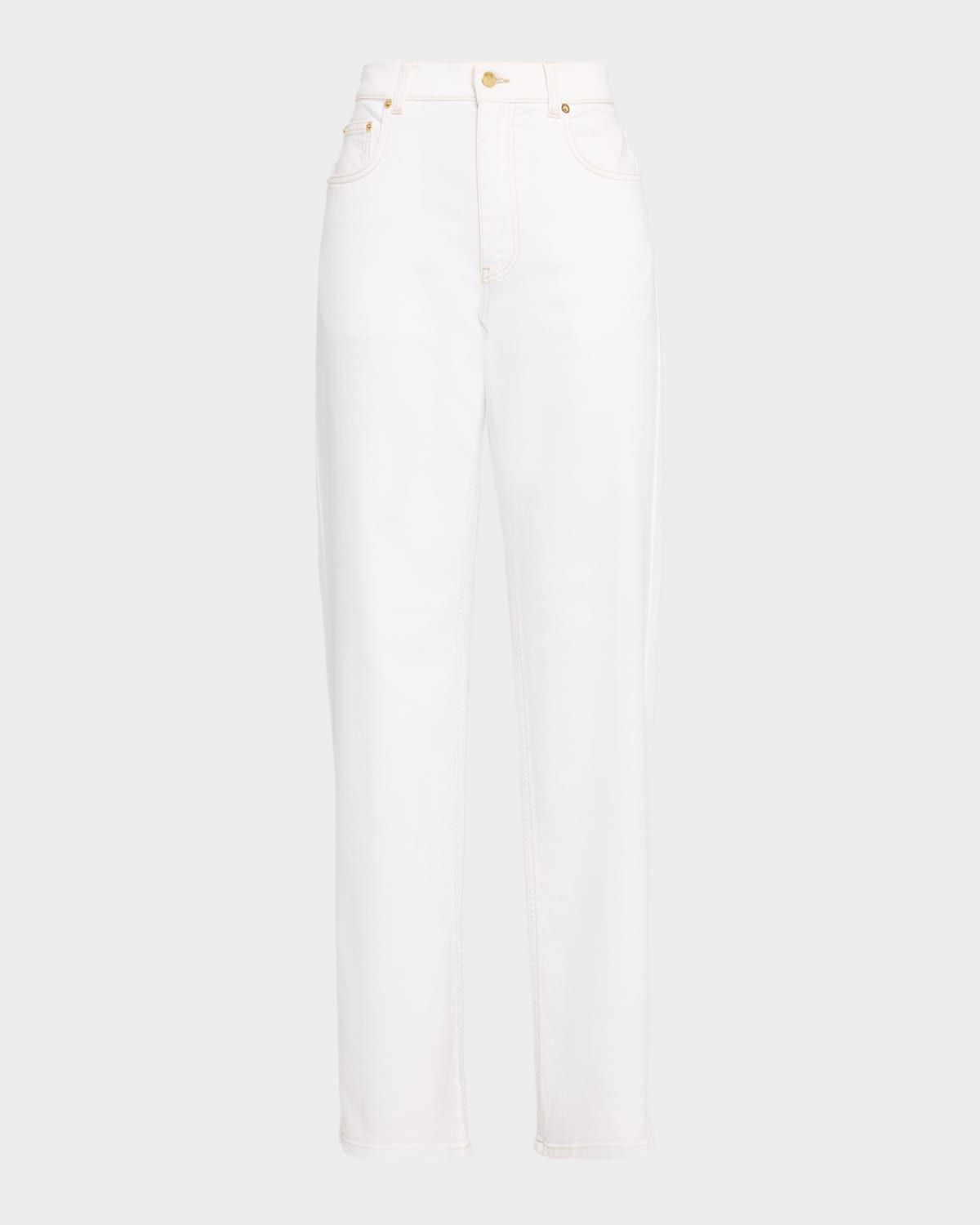 Straight-Leg Stretch Denim Jeans