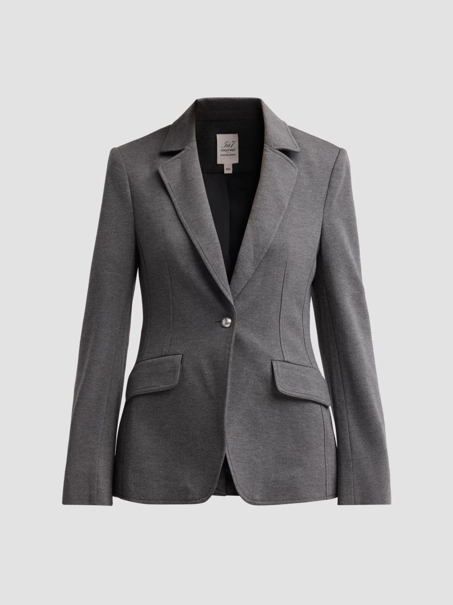 Women's Danicka Ponte Blazer - Charcoal Heather Grey - Size 14