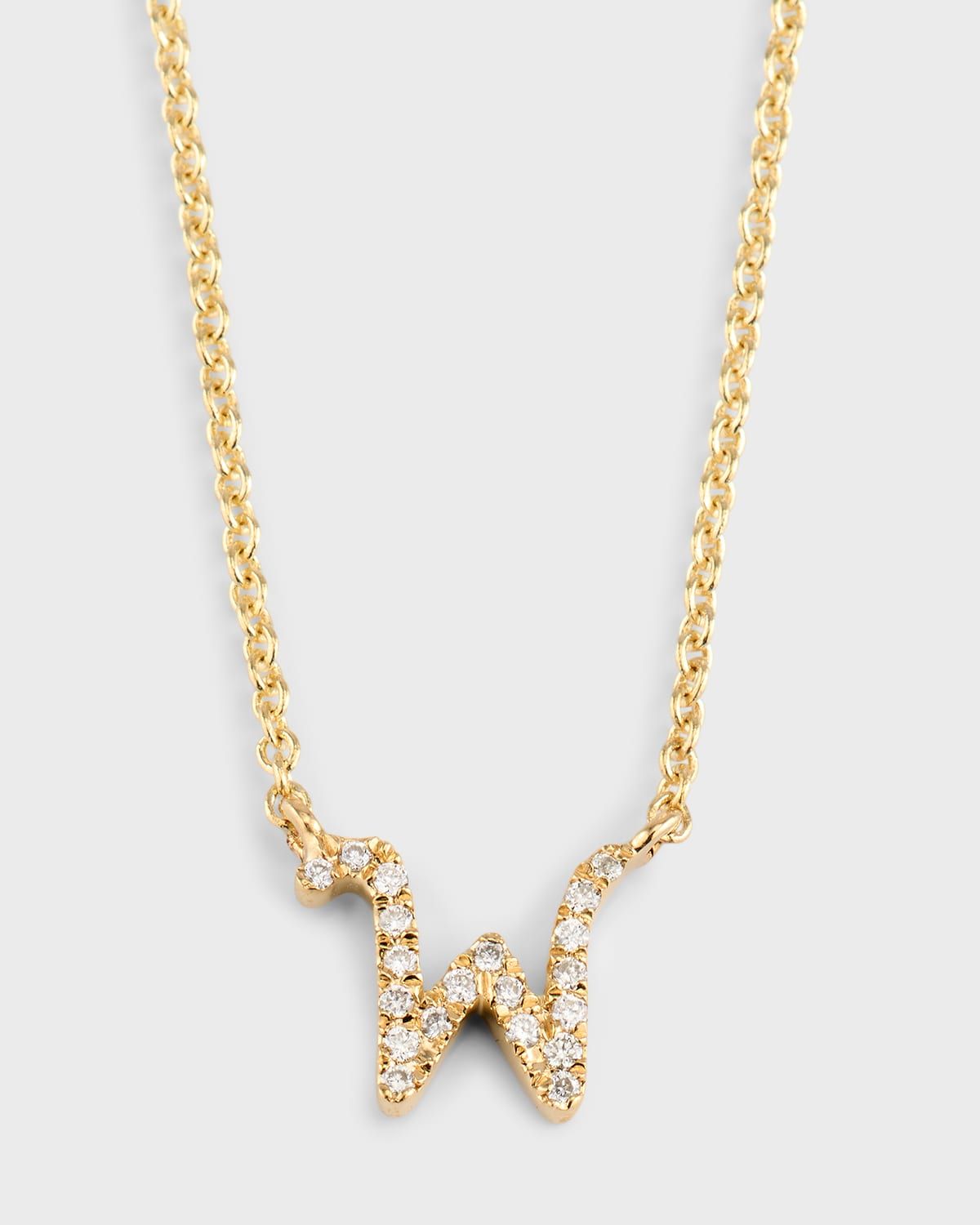 14k Diamond Pave Initial Necklace