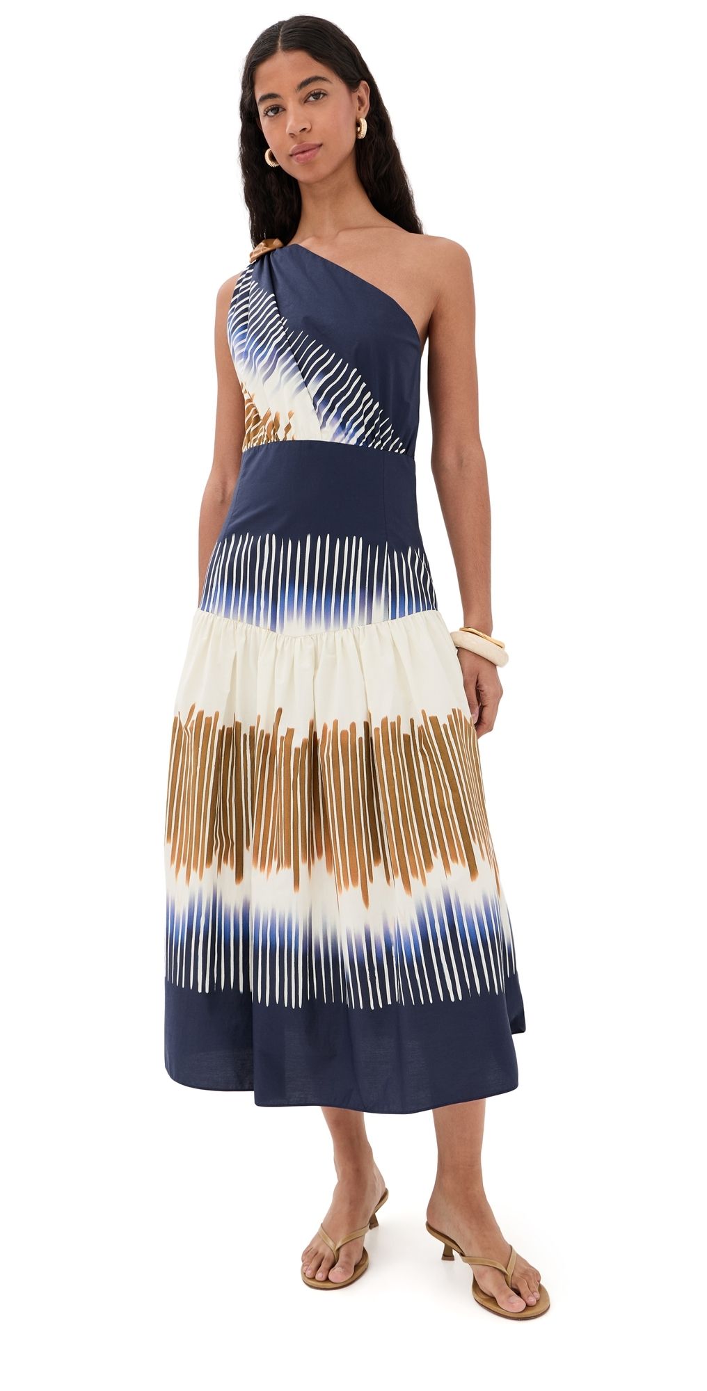 Silvia Tcherassi Catalina Dress Navy Mustard Abstract M