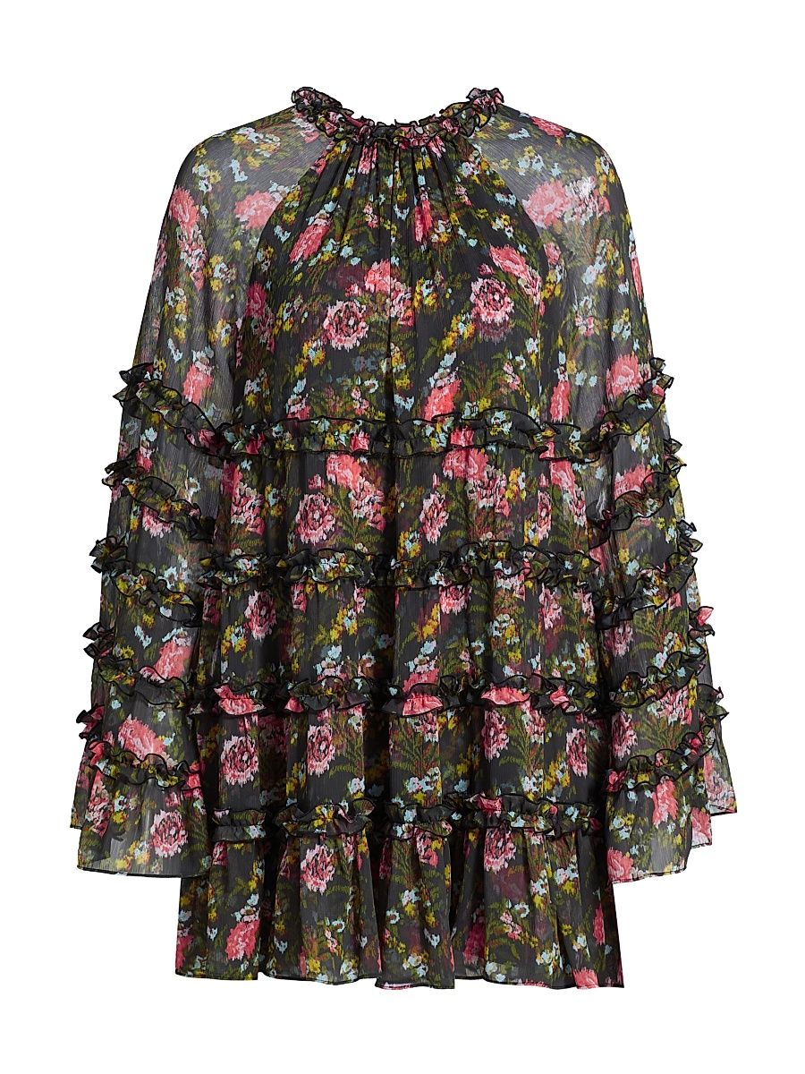 Women's Sunniva Impressionist Floral Minidress - Lavastone Multi - Size 8