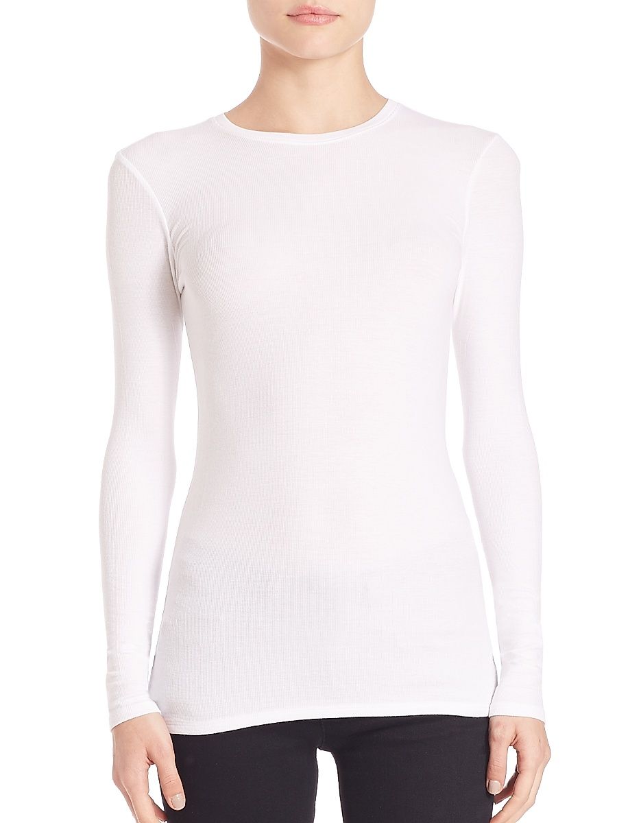 Women's Rib-Knit Top - White - Size Large