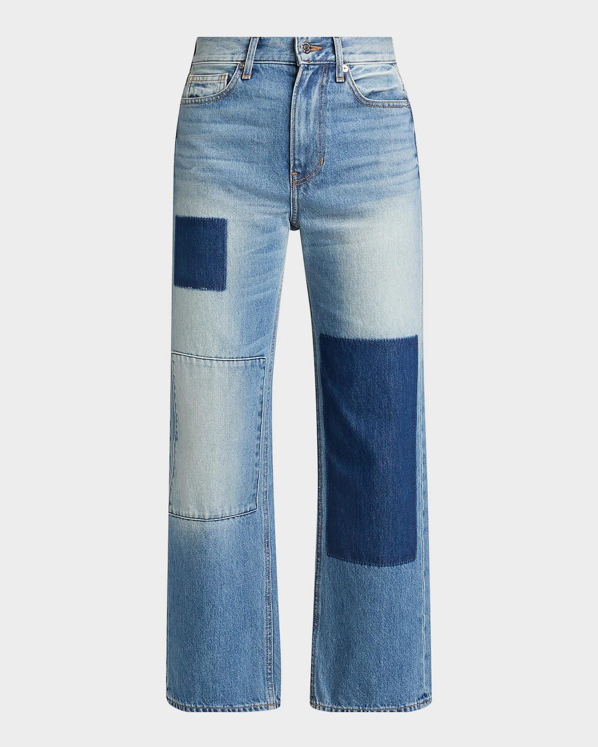 Dylan Patchwork High-Rise Ankle Jeans