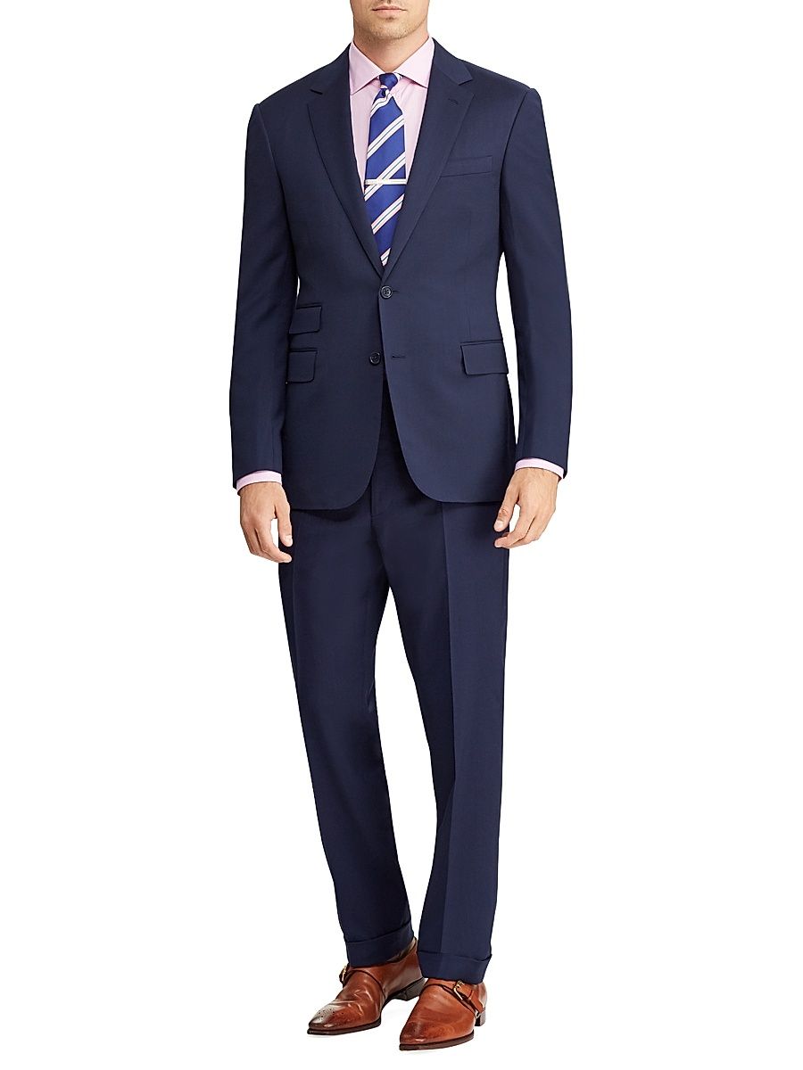 Men's Gregory Hand-Tailored Wool Serge Suit - Blue - Size 46