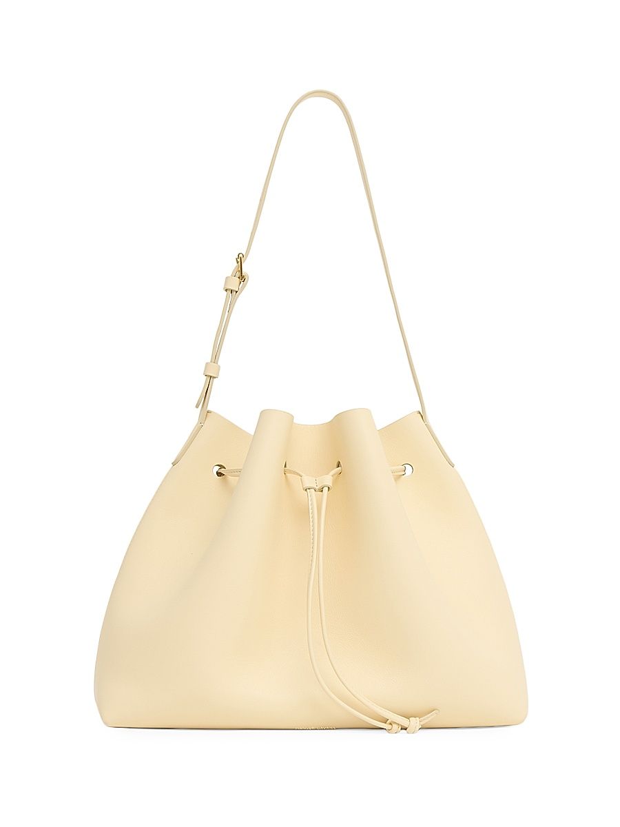Women's Secchio Leather Crossbody Bag - Crema