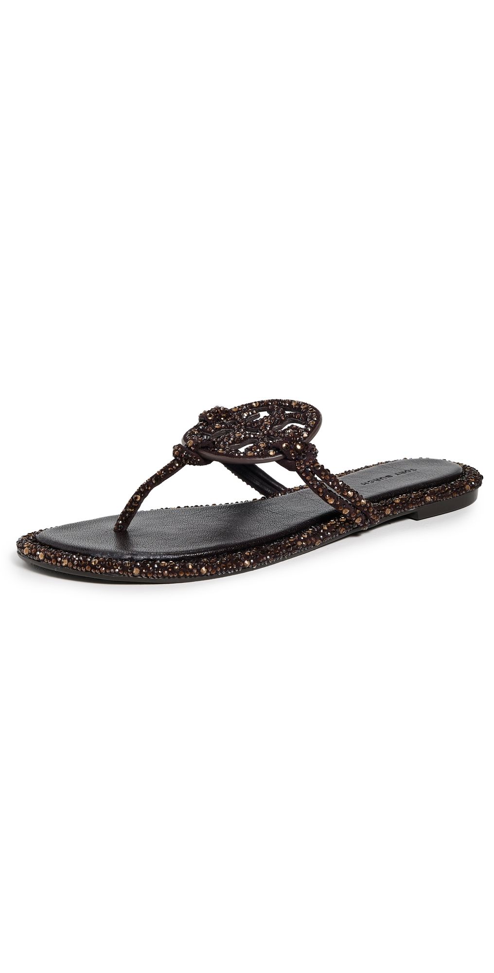 Tory Burch Miller Knotted Crystal Sandals Cocoa 8