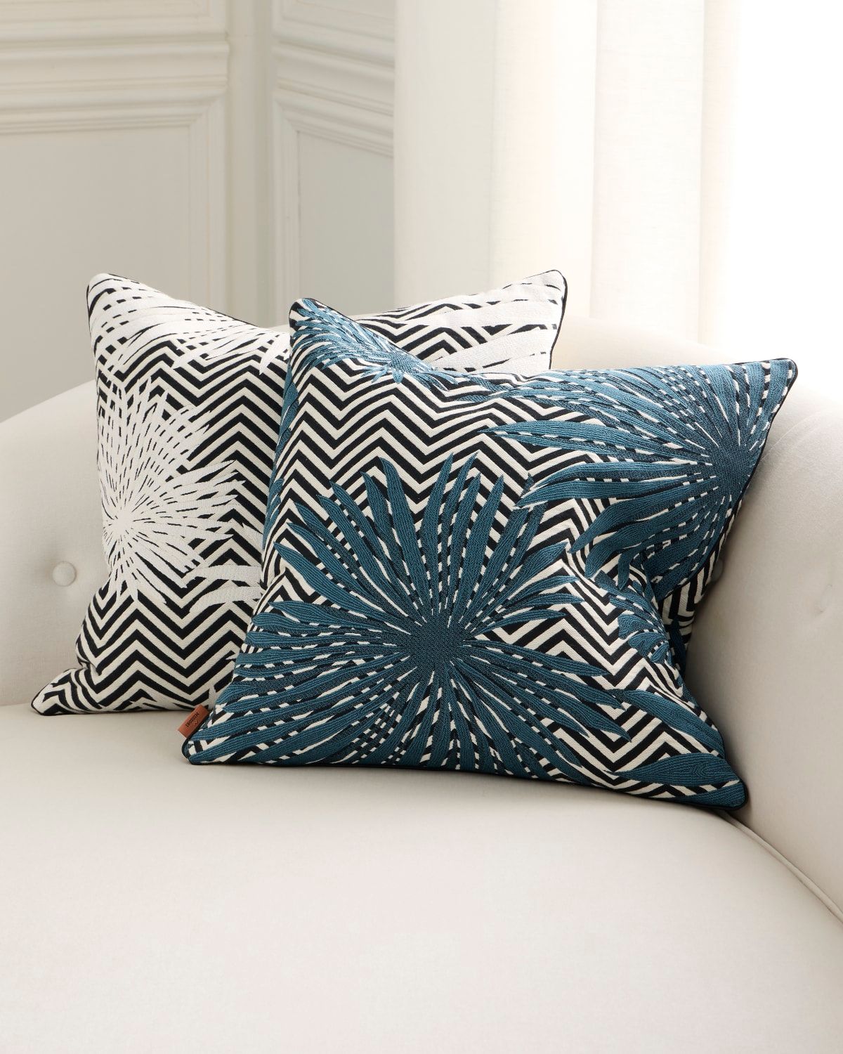 Ombre Embroidered Cushion, 20" Square
