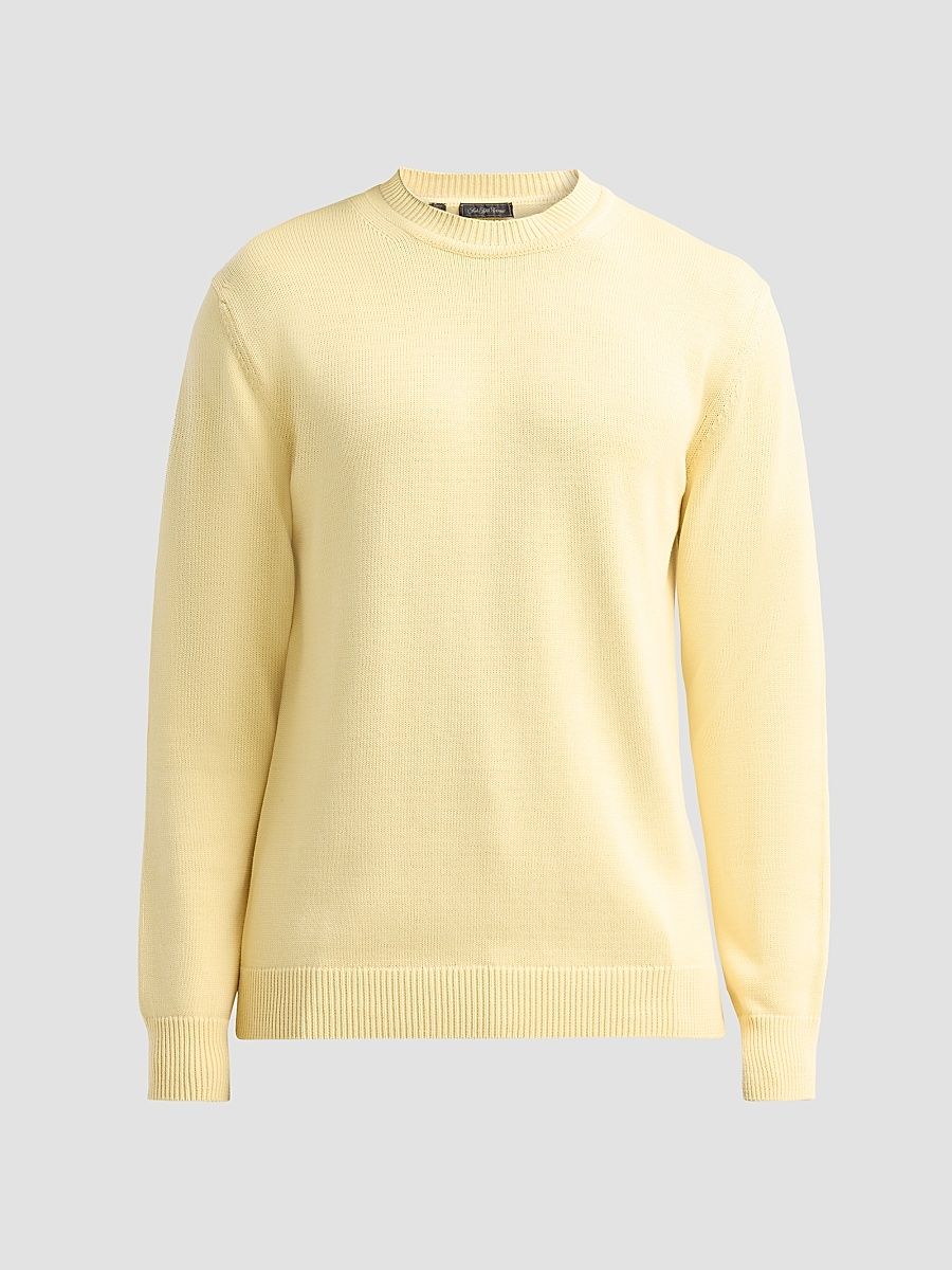 Men's COLLECTION Cotton Crewneck Sweater - Yellow - Size XXL
