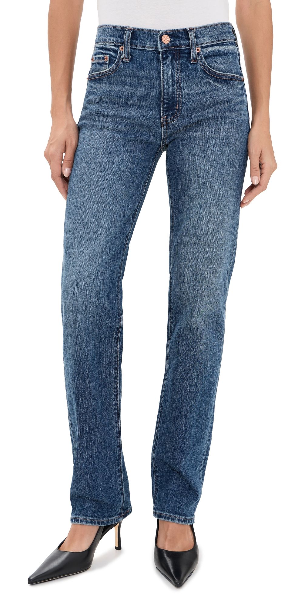 DAZE Rebel Mid Rise Slim Straight Jeans Surge 31