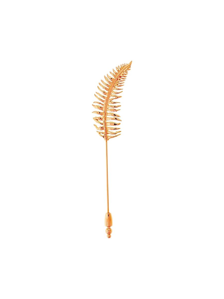 Men's Fern Lapel Pin - Rose Gold