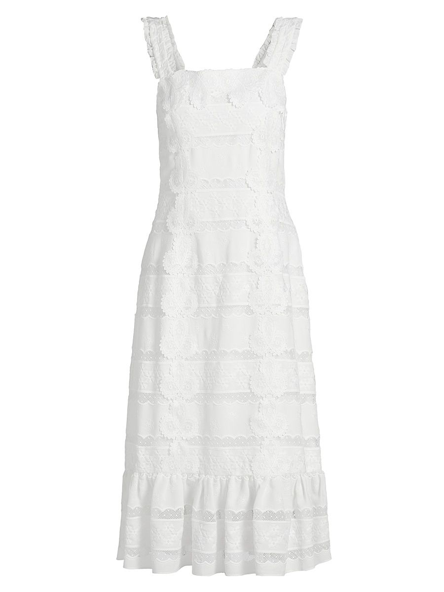 Women's The Kira Lace Midi-Dress - Sky White - Size 16