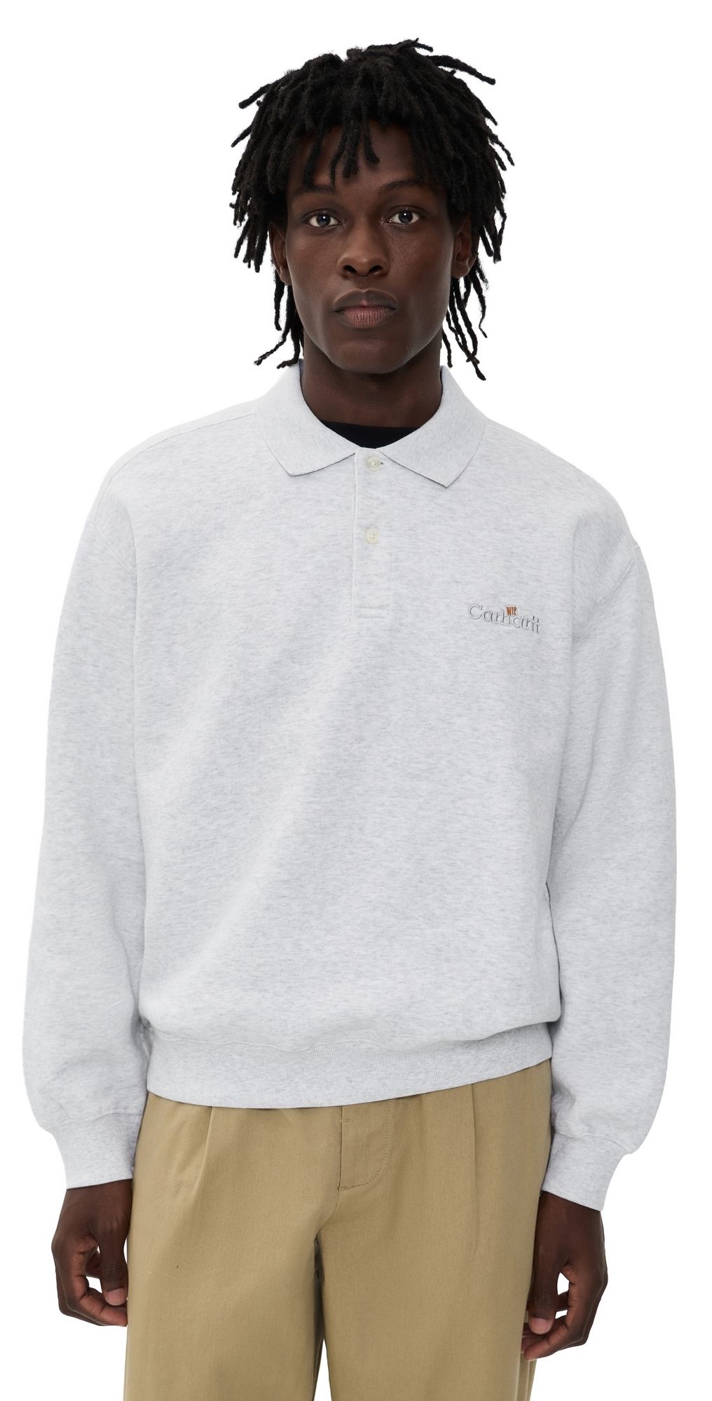 Carhartt WIP WIP Label Polo Sweatshirt Ash Heather XL