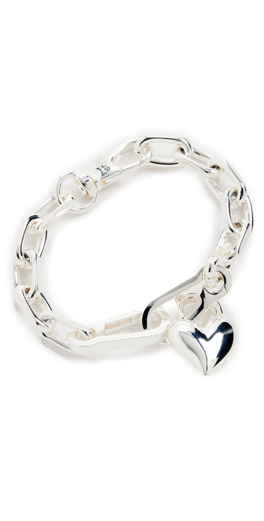 JENNY BIRD Padlock Heart Chain Bracelet High Polish Silver One Size