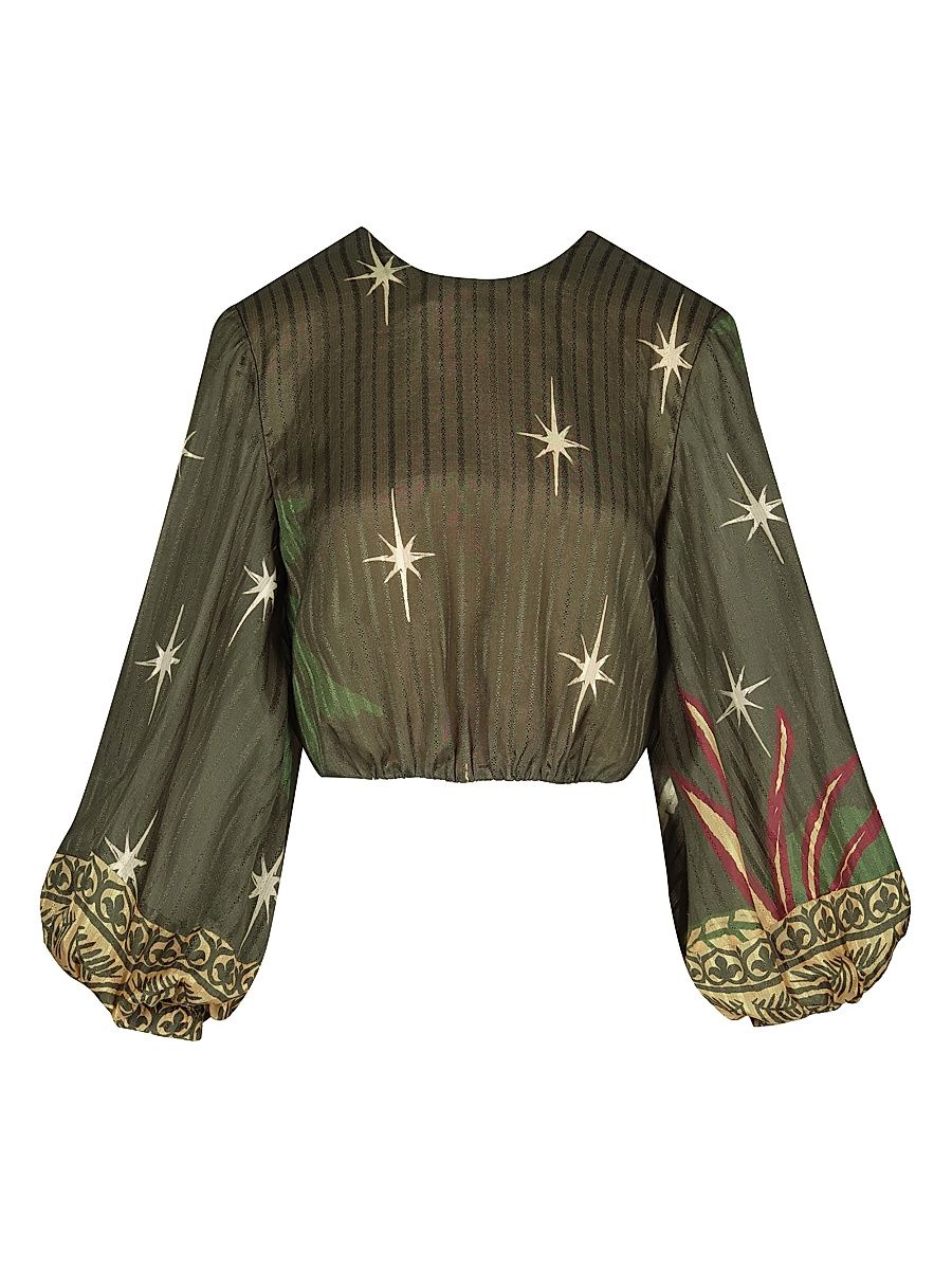 Women's Afterwork Reversible Top - Green Yellow - Size 6