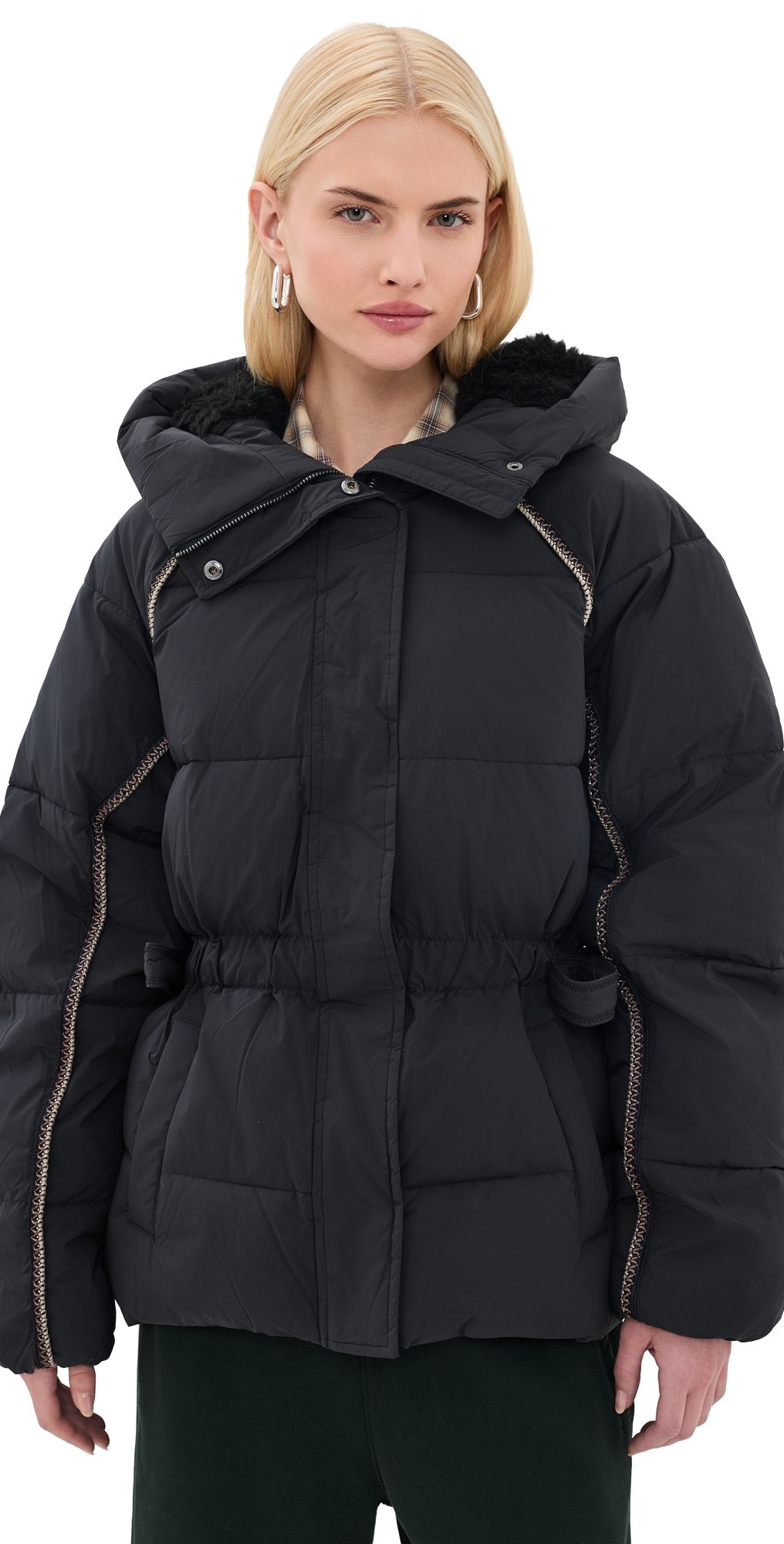 UGG Renly Uggbraid Puffer Jacket Black XS